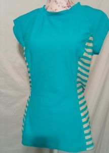 ROXY Stretch Striped Top in Turquoise